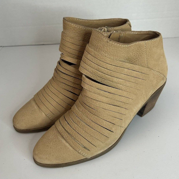 Lucky Brand Zavrina Bootie Zip Up Ankle Boot Stacked Block Heel Women's 6 - Picture 3 of 11